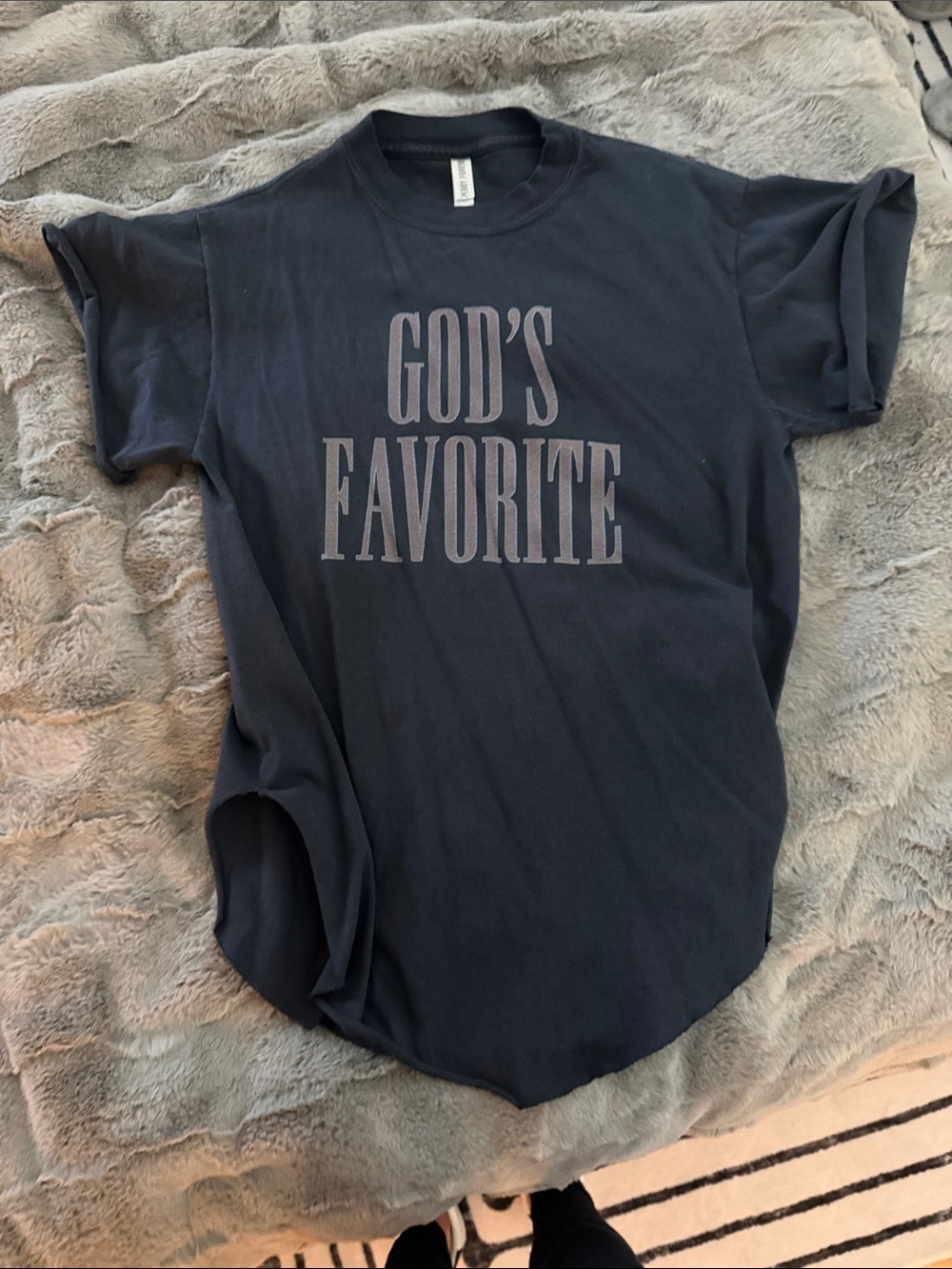Men's Black 'GOD'S FAVORITE' Short Sleeve Graphic Tee